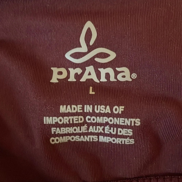 PRana womens Large 12 14 Tank top cross athletic Athleisure shelf bra pink red - Picture 6 of 8